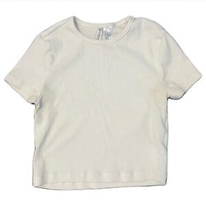 h&m white ripped crop top